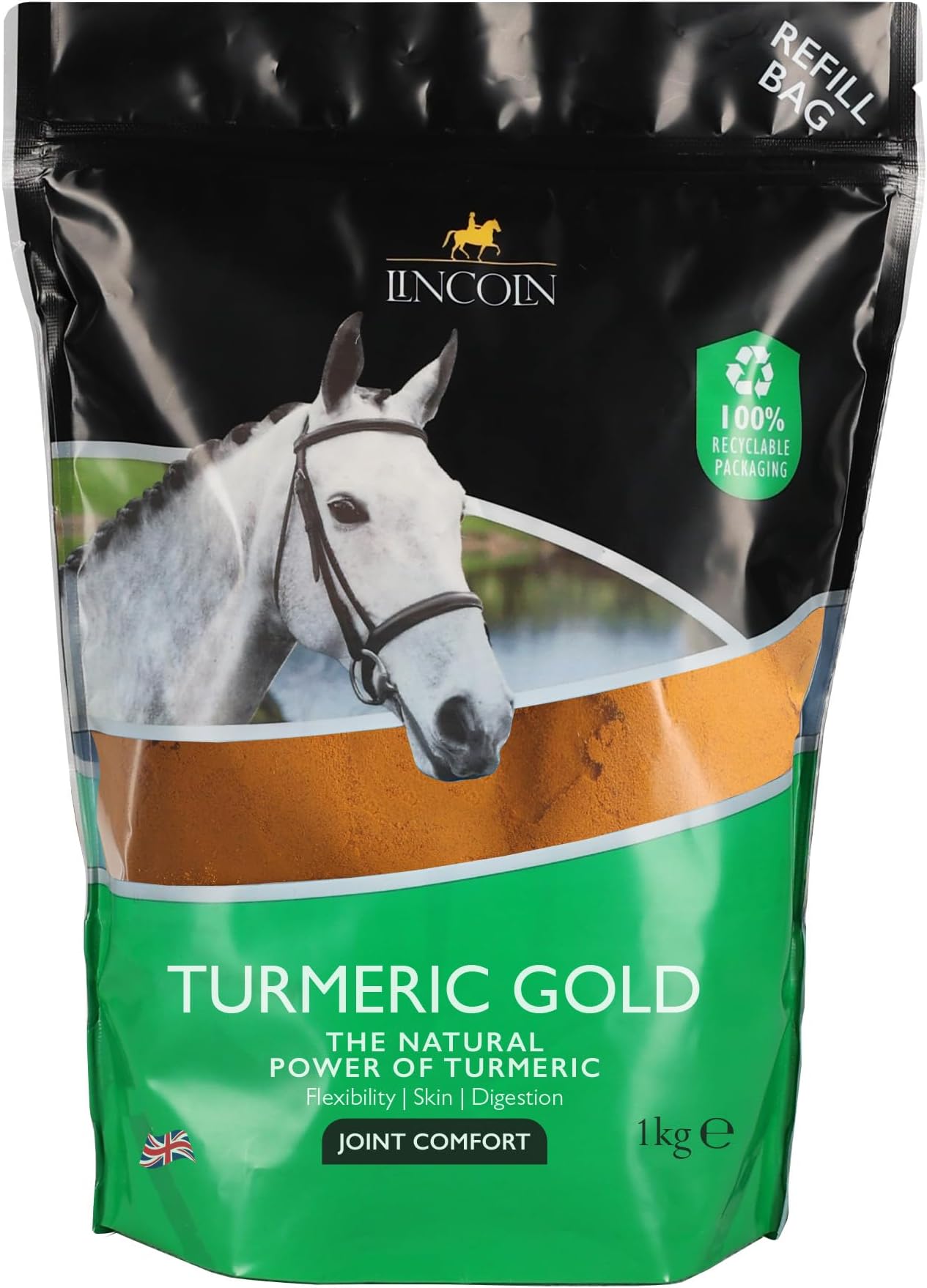 Lincoln Turmeric Gold Refill Pouch 1kg - Supplment For Horses