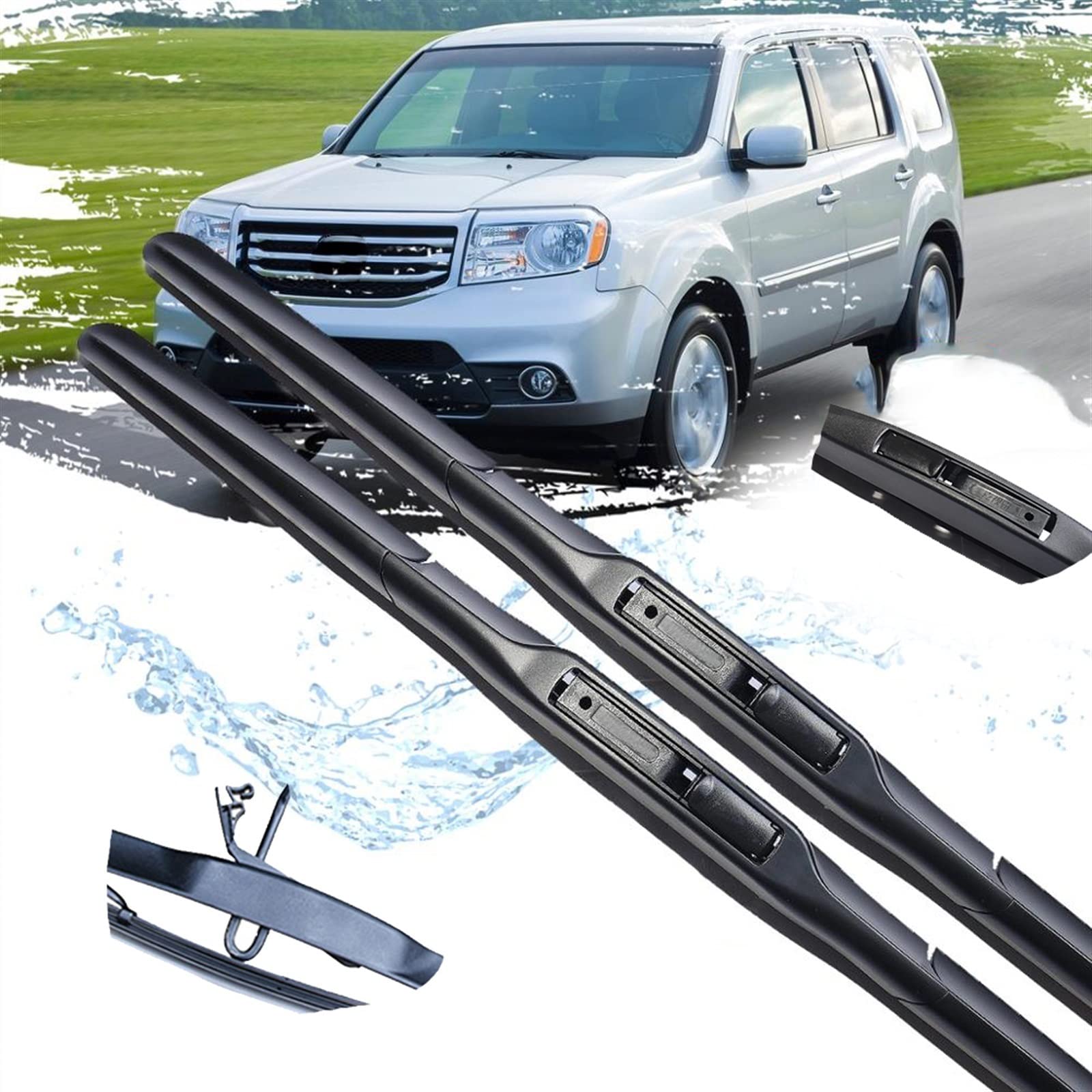 Lame d'essuie-glace avant WITTSY couleur B aérodynamique pour Honda Pilot 2009-2015