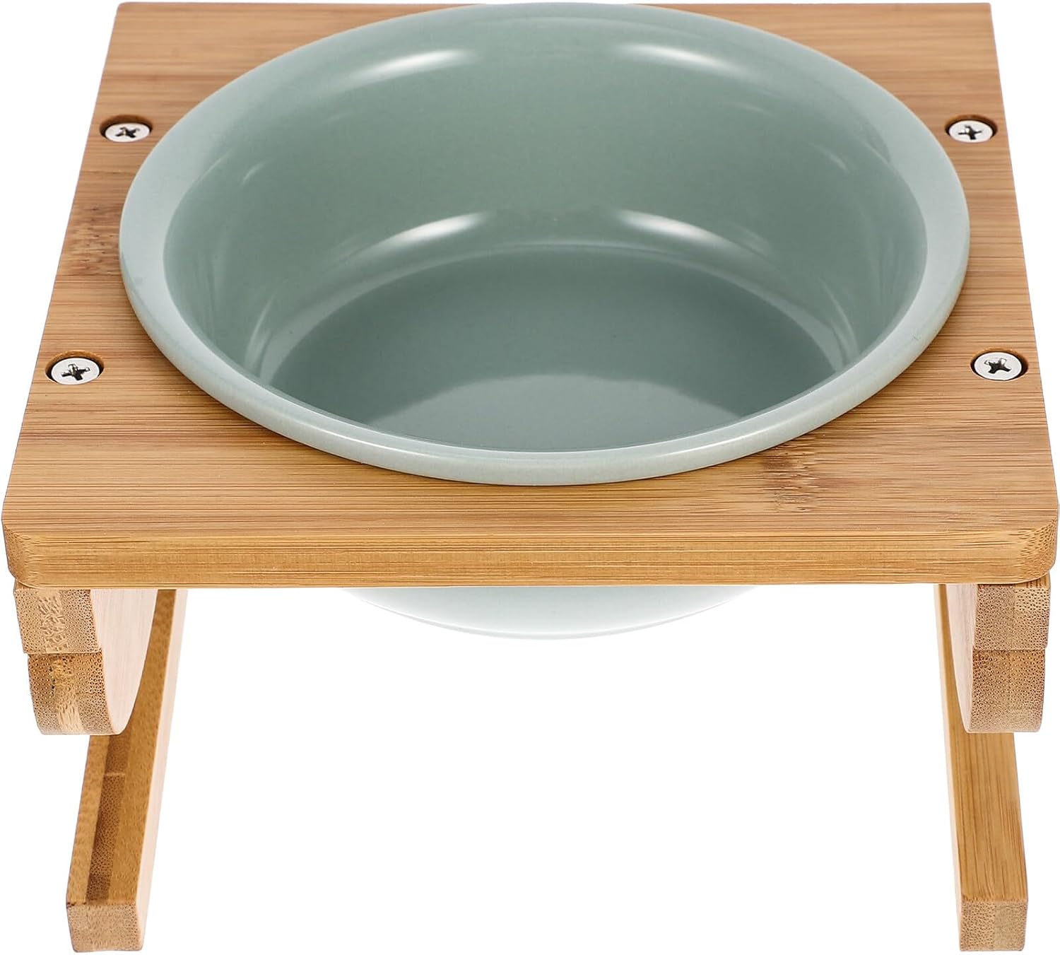 Ceramic Cat Bowl with Elevated Stand 15Cm 600Ml Anti-Slip Raised Pet Feeding Accessory for Cats