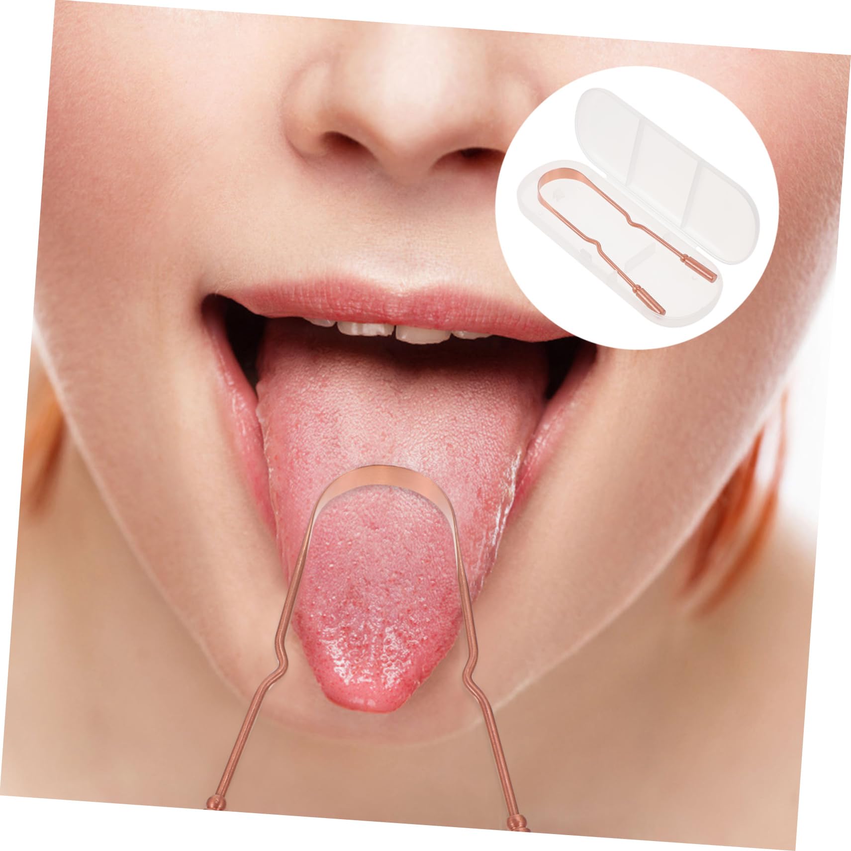 PACKOVE 10 Pezzi Raschietto per Lingua Rame con Scatola Strumento Pratico per Orale Design Ergonomico per Fresco per Adulti
