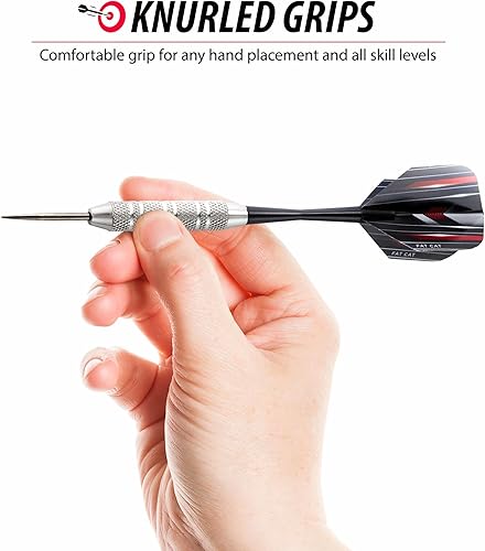 Miniatura 3 de Punta de acero de dardos Fat Cat Darts in a Jar con recipiente de almacenamientoViaje, 19Gramos (15, 21y 27unidades de dardos)