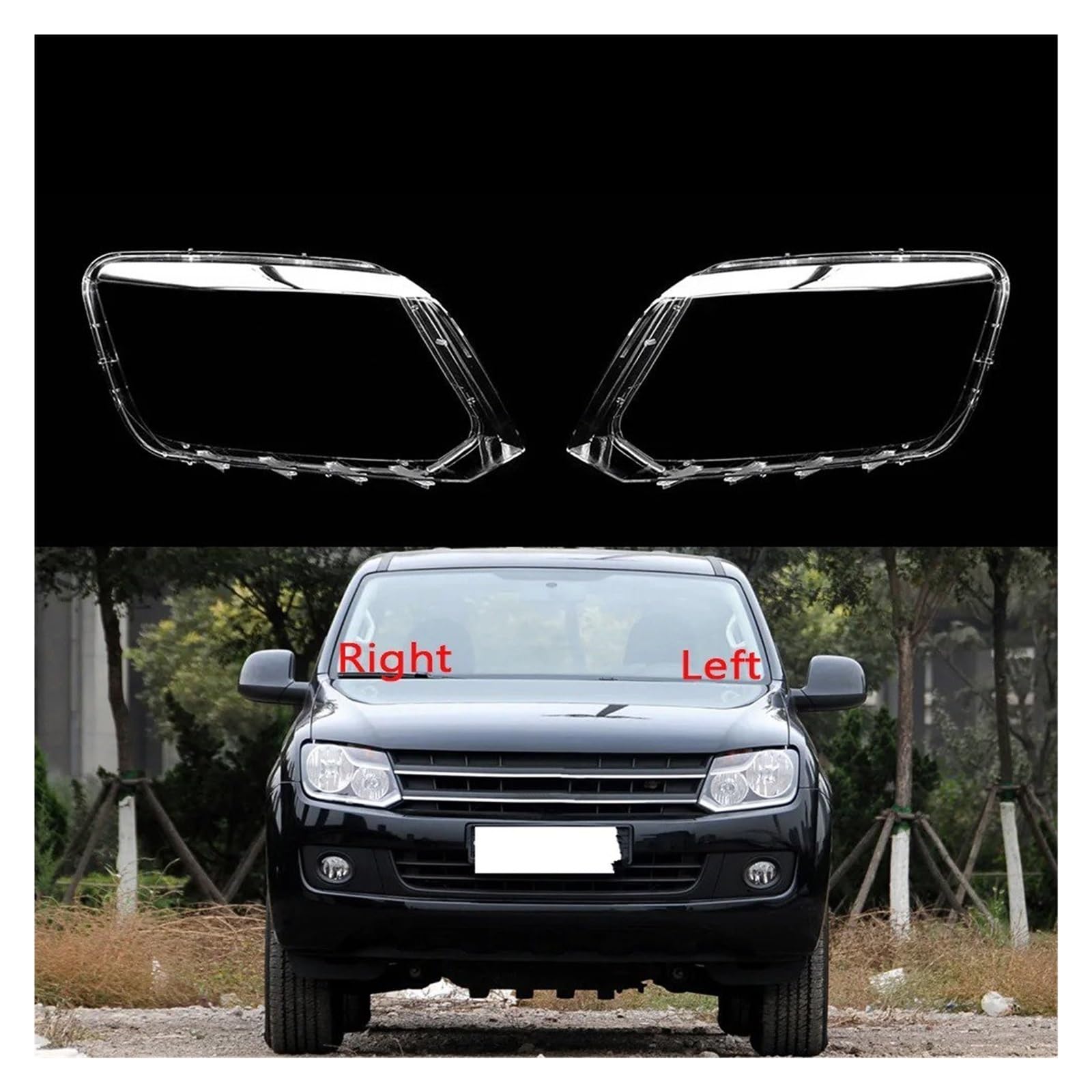 1 Paio per Amarok 2010-2019 Paralume per Fari Auto Copri Lente per Fari Paralume per Fari Trasparenti Faro Lente Paralume
