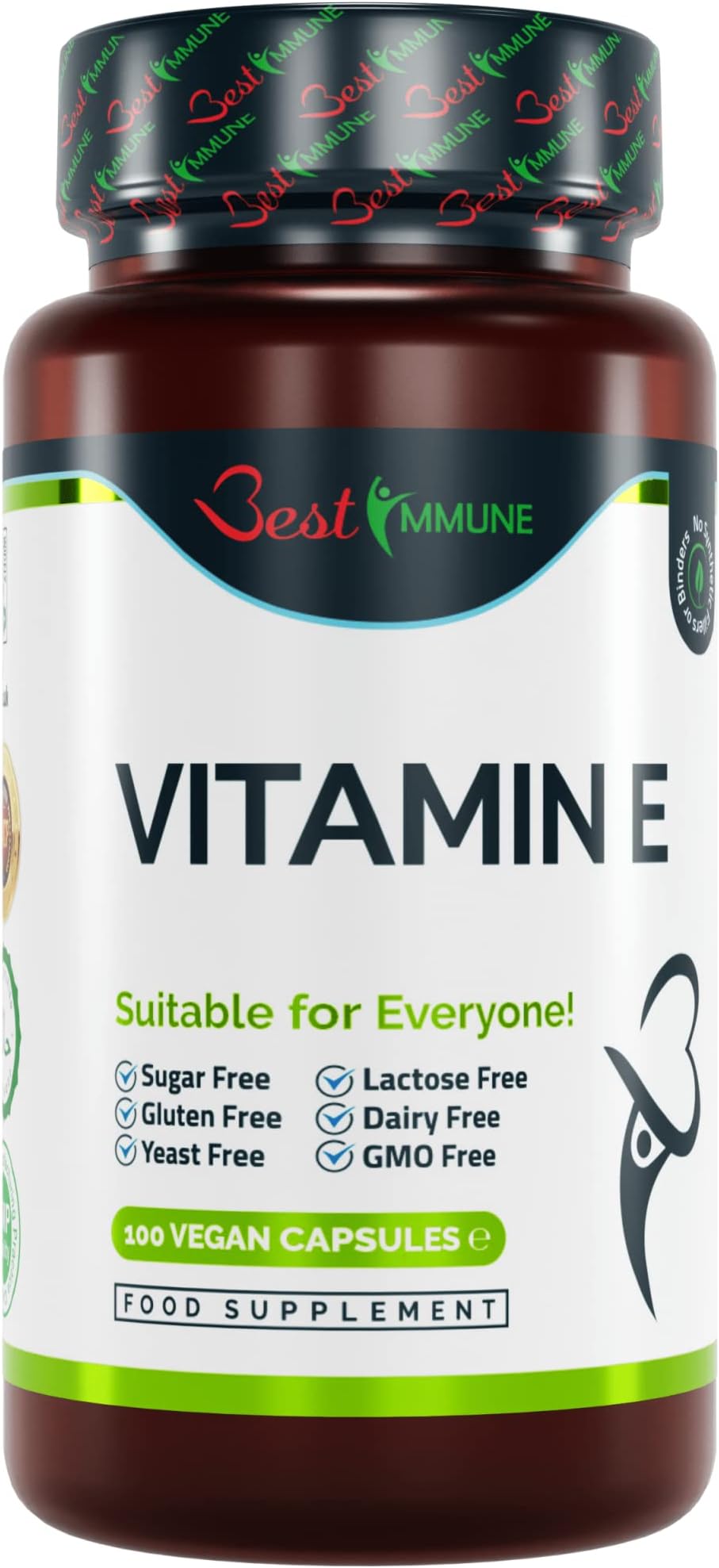 100% Natural Vitamin E 500iu Improved Formula 100 Vegan Cruelty Free Capsules