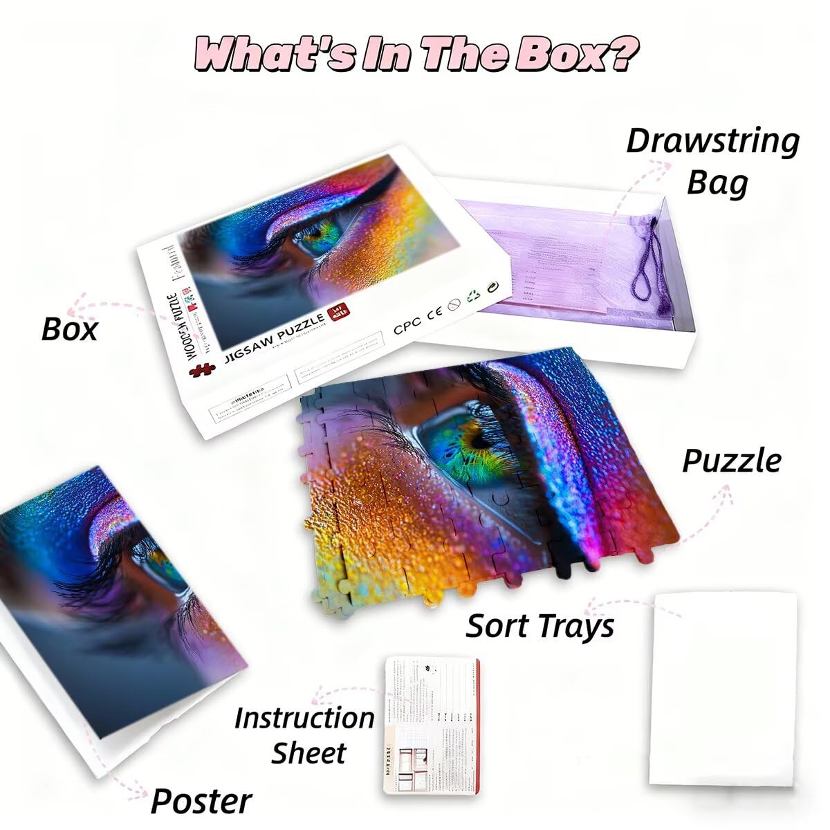 Puzzle 6000 Piezas Adultos Abstracto Puzzle para Adultos Ojo Rompecabezas Juguetes Educativos Regalos Originales para Mujer Rompecabezas Entretenimiento Creativo Divertido Familia Juego 179x105cm A-46