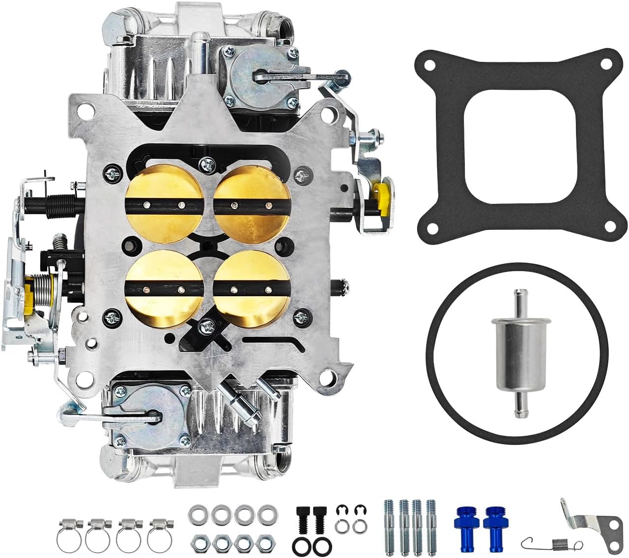 BR-67200 Carburetor 67200 Brawler 750 CFM 4150 Model 4 Barrel Compatible with Holley Quick Fuel Brawler Race Series Carb Mechanical Secondary Square Bore Flange