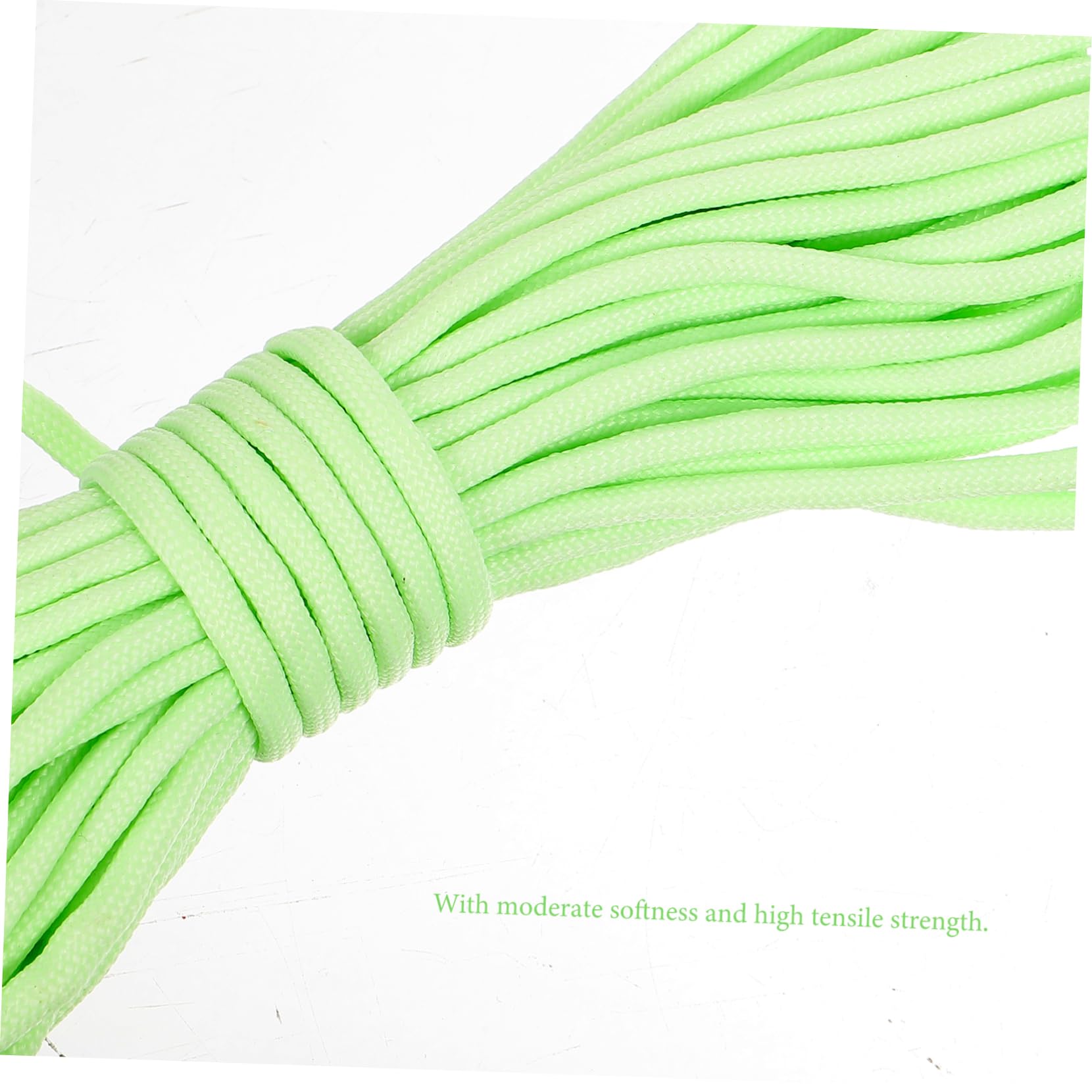 Housoutil 4 Stück 1 Im Dunkeln leuchtendes 7-adriges Paracord sicherungsseil sicherheitsseil elastisches Seil Fallschirmleine DIY liefert multifunktionales Regenschirmseil Nylon Light Green