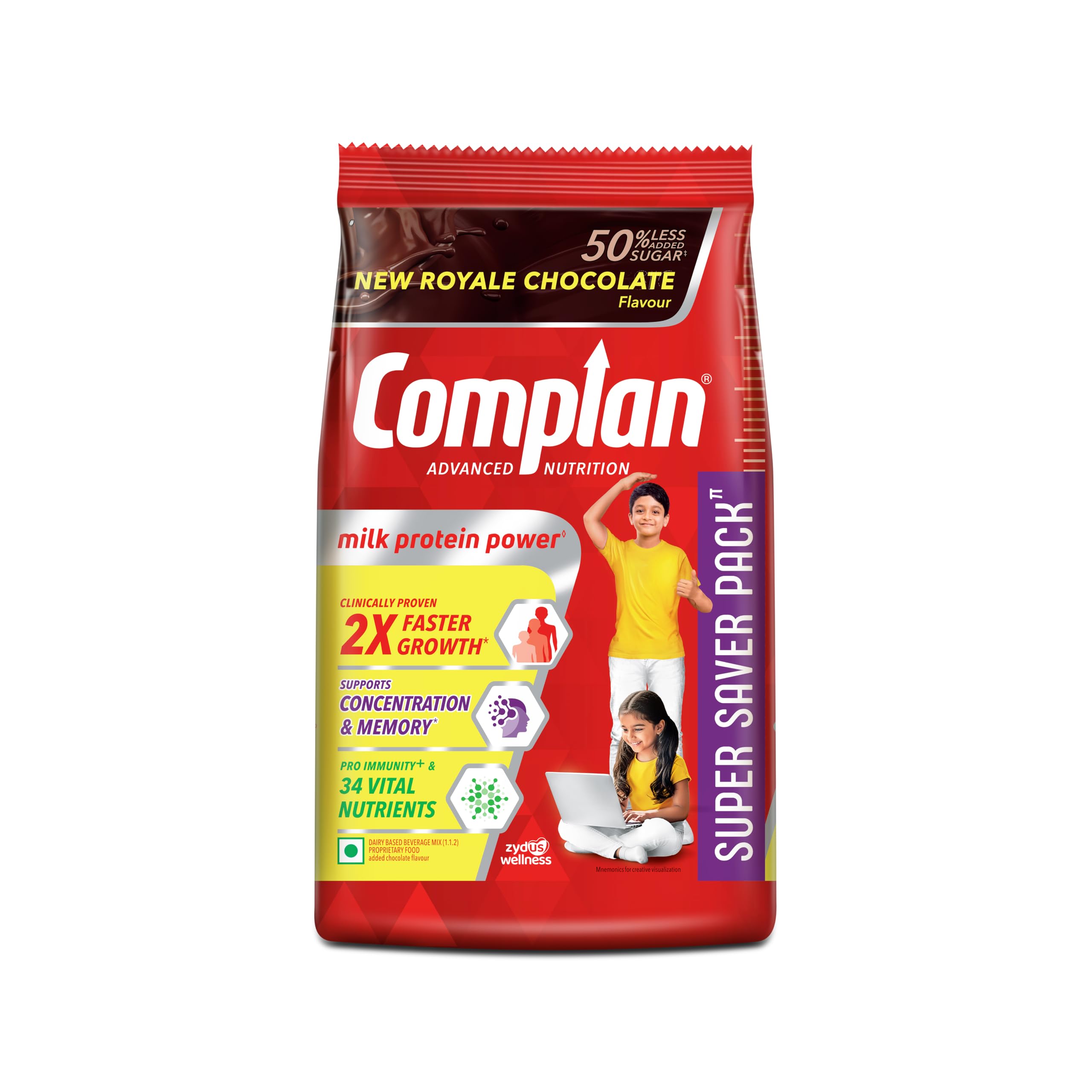 Complan Nutrition Drink Powder for Children, Royale Chocolate Flavour, 500 grams Carton|Nutrition Drink for kids with protein & 34 vital nutrients, 1 count — Amazon image 8