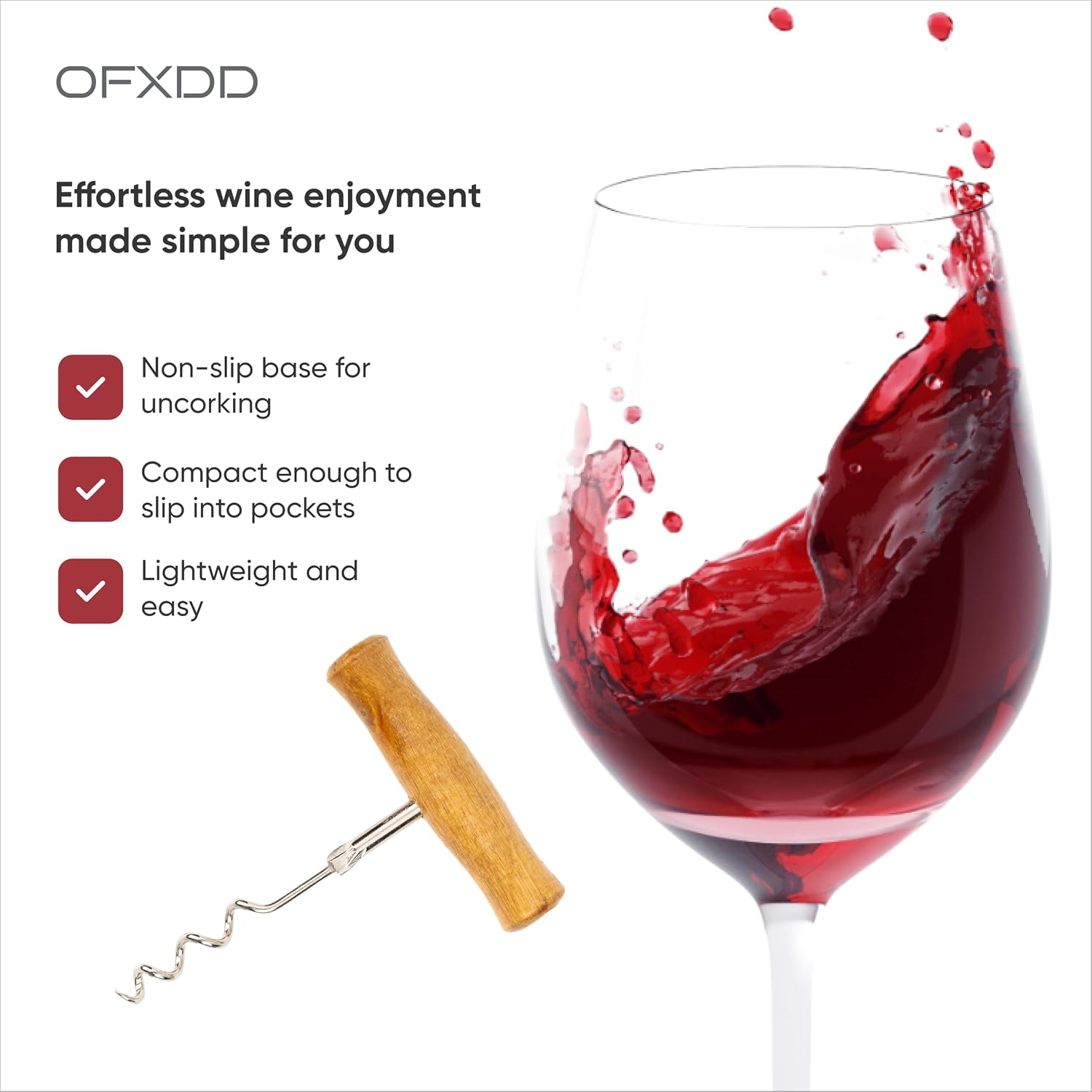 Rated Cool Wooden Sommelier Wine Bottle Opener - Pack of 2 - Easy Novelty Fun Cute Wine Wing Wood Corkscrew for Man and Women
