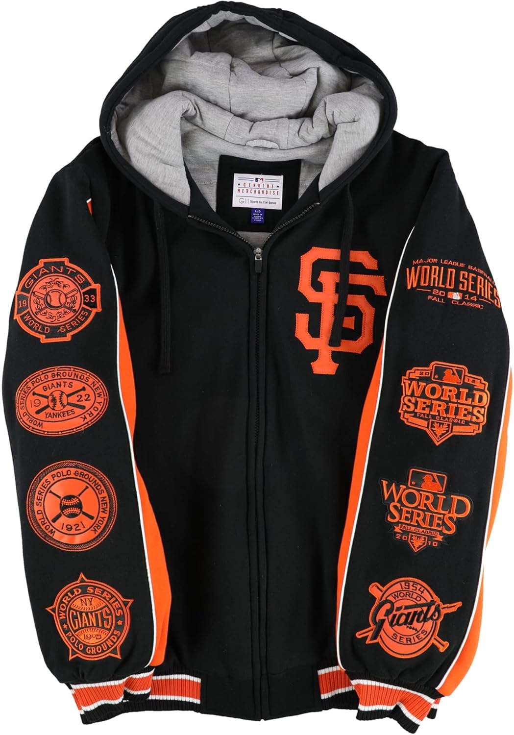 G-III Sports Mens San Francisco Giants Jacket, Black, Large