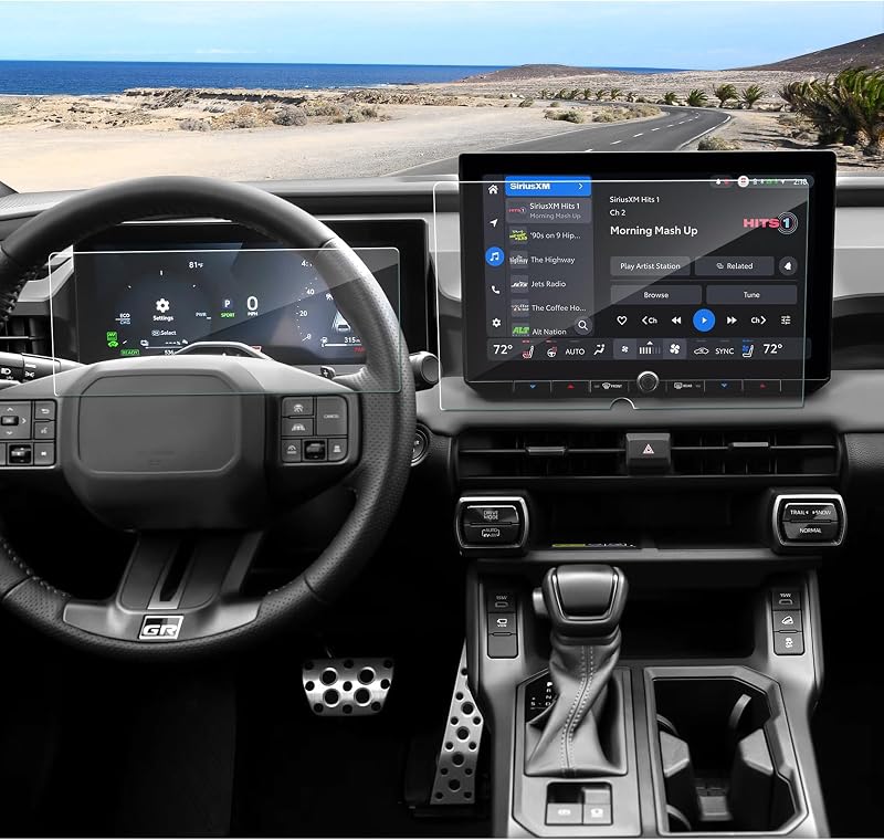 Película de Vidro Temperado Fosco para Tela Toyota RAV4 2026, 9H, Antirreflexo, para Navegação de 12,9" e Painel Digital de 12,3", Coleya, Kit com 2 Peças
