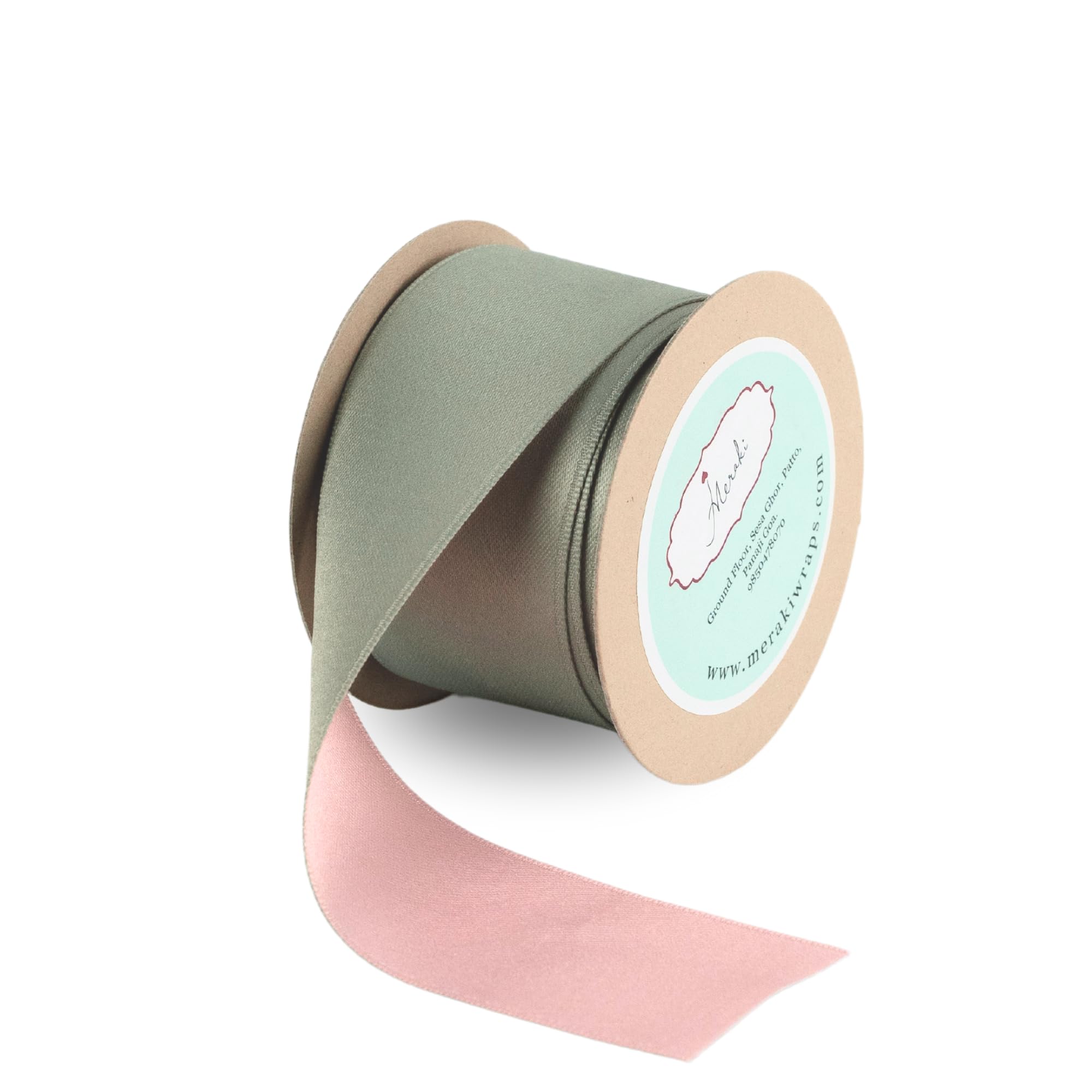 Sage Green & Pink Reversible Ribbon for Spring Décor, Gift Wrapping & Crafts (Sage Green & Pink, 40mm, 5 Yards)-image-36