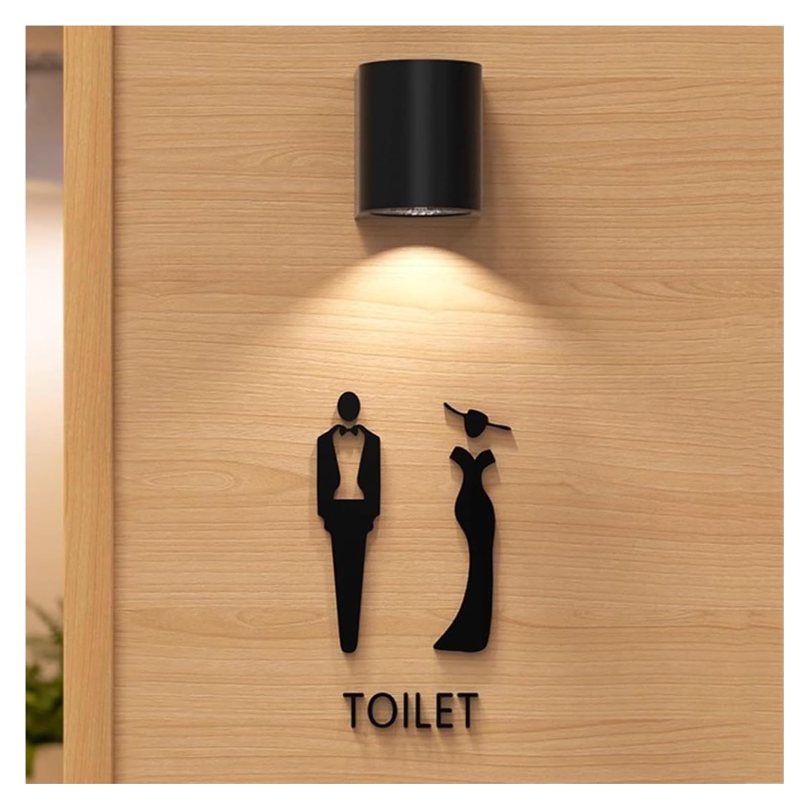 Carteles para aseos, Letrero de baño iluminado acrílico | A