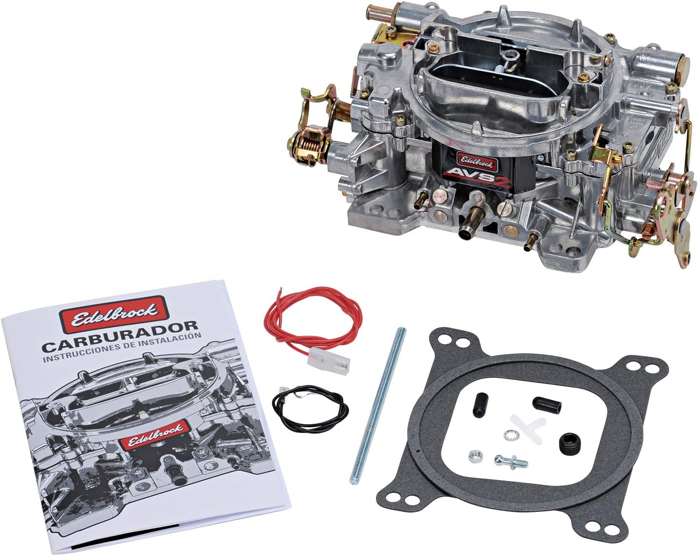 Edelbrock 1904 Carburetor, Thunder Series AVS Dual Quad Annular Boosters 500 Cfm (Manual Choke)