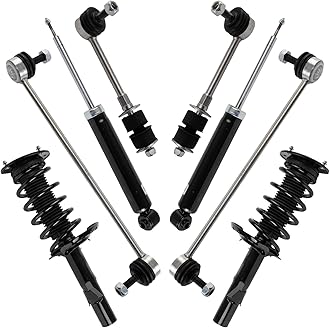TRQ Front and Rear Suspension Kit Complete Strut & Coil Spring Assembly Shock Absorber Sway Bar Stabilizer Link Compatible with 2011-2017 Volvo S60 2015-2017 V60