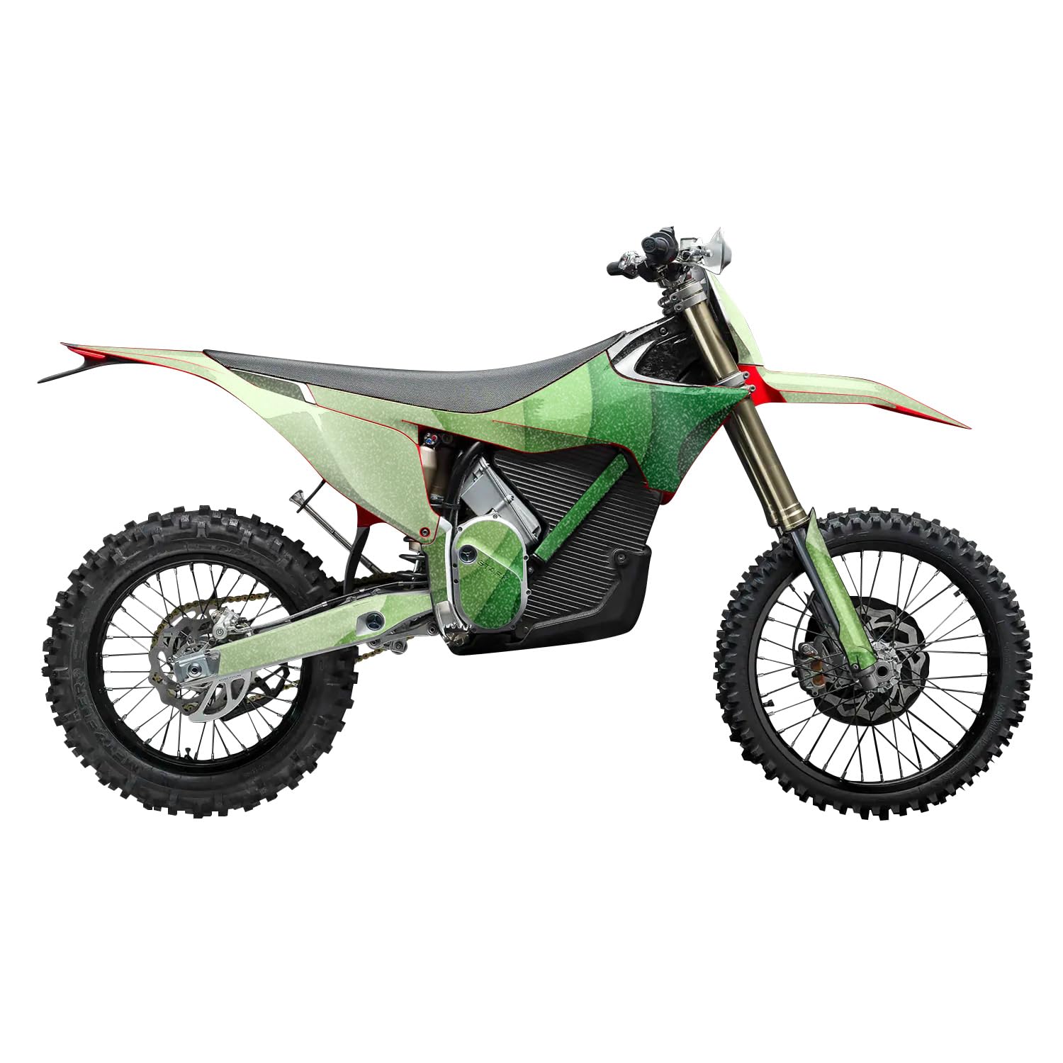 Glossy Glitter Stark Varg MX 2023-2025 Graphics Kit Wrap - Papercraft Green - Varg MX Skin - Premium 3M Vinyl Protective Wrap Decal Cover - Easy to Apply | Crafted in The USA by MightySkins