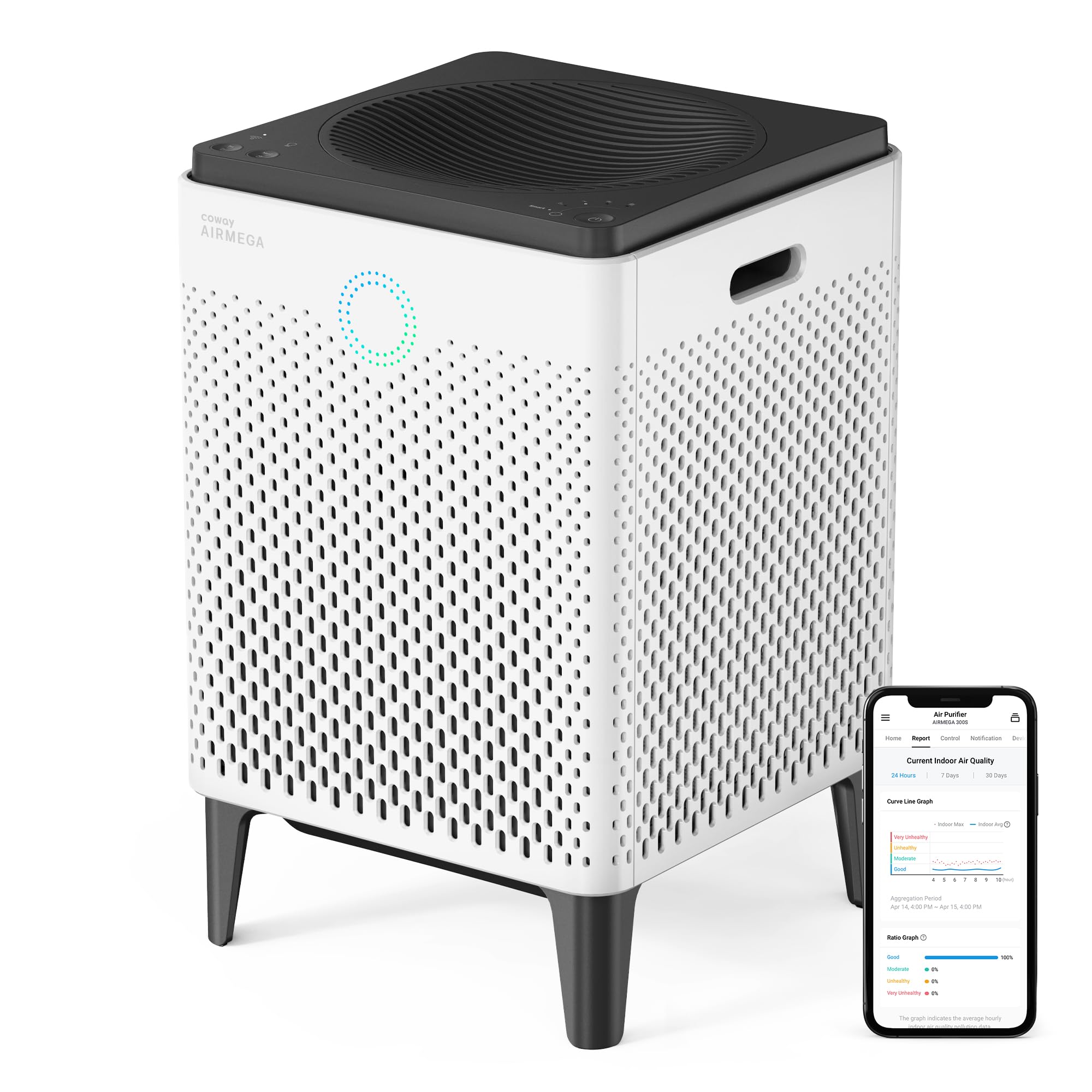 Airmega 300S App-Enabled Smart Air Purifier (Covers 1,256 sq. ft.), True HEPA Air Purifier with Smart Technology, Compatible with Amazon Alexa
