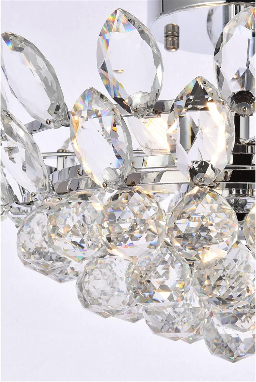 Elegant Lighting Indoor Modern Home Decorative Bright Emilia 16 inch Flush Mount in Chrome