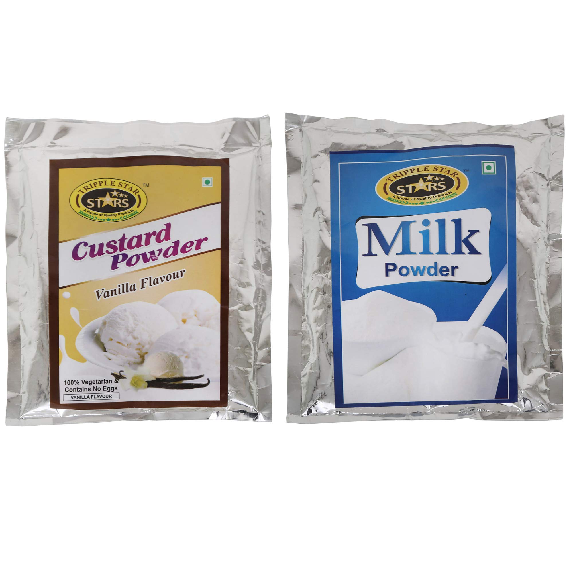 Tripple Star Milk Powder- 200 Gram, Custard Powder Vanilla- 200 Gram Combo-image-4
