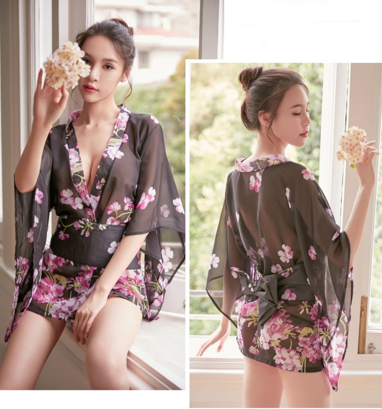 Women's Japanese Kimono Sexy Traditional Robe Lingerie Yukata Ladies Costumes Pajamas