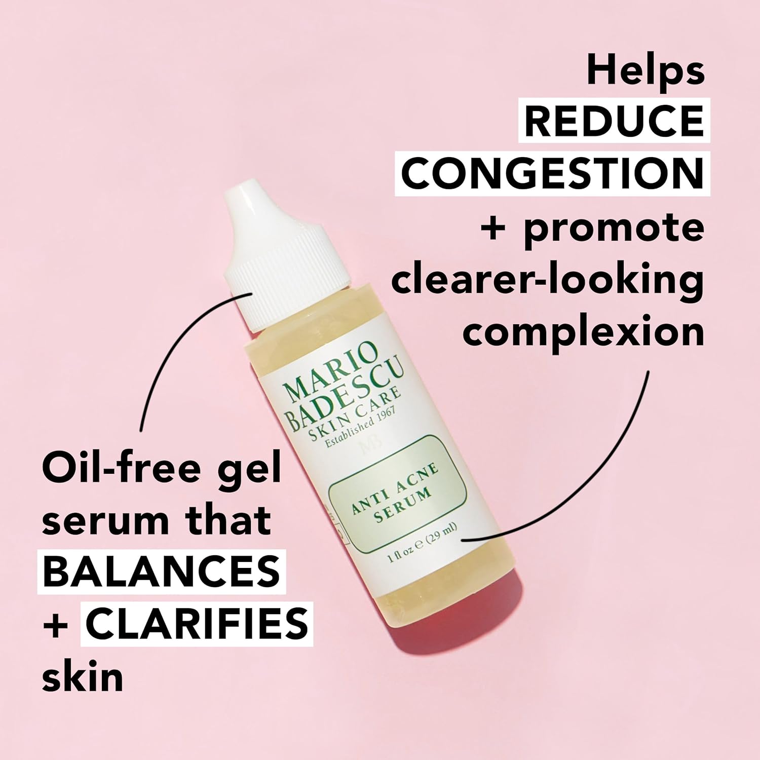 Mario Badescu Anti Acne Serum for Combination & Oily Skin | Clarifying Gel-Serum that Tackles Clogged Pores | Formulated with Salicylic Acid and Glycerin - Image 3