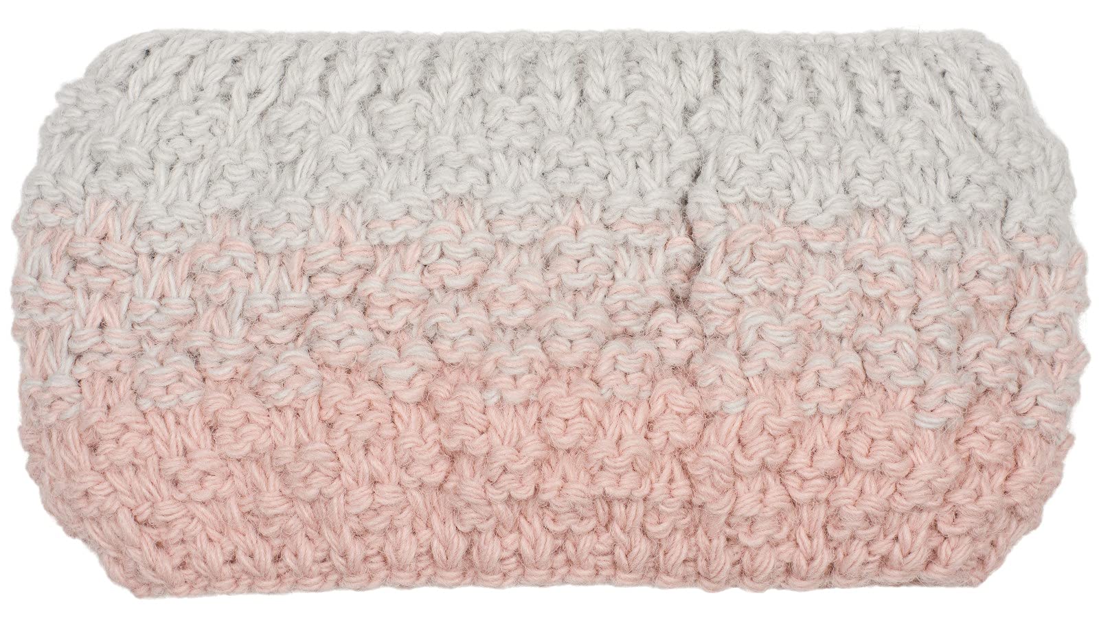 styleBREAKER Ladies Knitted Headband 2-tone with Ombre Gradient, Thermo Fleece Lining, Winter Headband 04026057, Colour:Pink-light grey