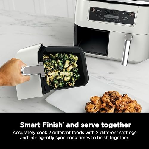 Miniatura 2 de Nin-ja Foodi - Freidora de aire de doble cesta de 8 cuartos de galón, cocina dos alimentos a la vez con la tecnología DualZone, versatilidad 4 en 1