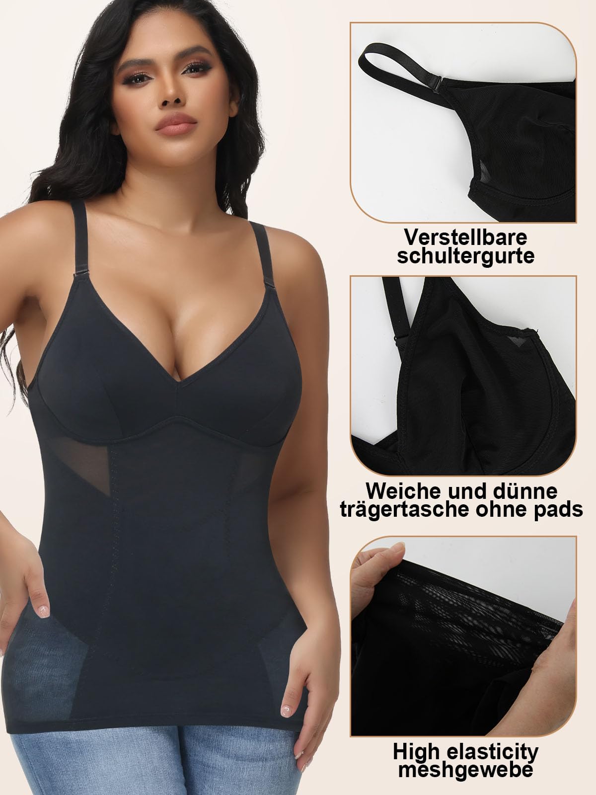 Joyshaper Gainant Ventre Plat Gaine Hauts Sculptants Femmes Body Shaper Tank Top Débardeur Femme Haut Sculptant Sans Manches Camisole Minceur