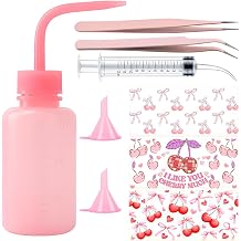 RUIFUU 9PCS Snow Globe Tumbler Starter Kit Supplies with Bent Syringe, Tweezers, Small Funnel,Squeeze Bottles and DIY Stickers for Glitter Snow Globe Tumbler Craft Cup Making