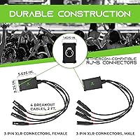 Vista 7 de GearIT Serpiente de 4 canales (cable de ruptura de 2 pies) 3 pines XLRDMXAES-EBU a Ethercon RJ45 Cat5Cat6 Ethernet Extensor para escenario en vivo