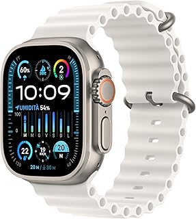 Apple Watch Ultra 2 [GPS + Cellular, 49MM] with Rugged Titanium Case and White Ocean Strap, One Size (Refurbished)