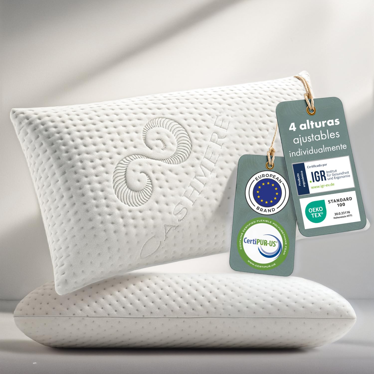 Blumtal Almohada Cervical de Espuma viscoelástica – Almohada de Espuma viscoelástica de 70 x 36 cm, con Funda Lavable, con certificación Oeko-Tex, 7 cm de Altura