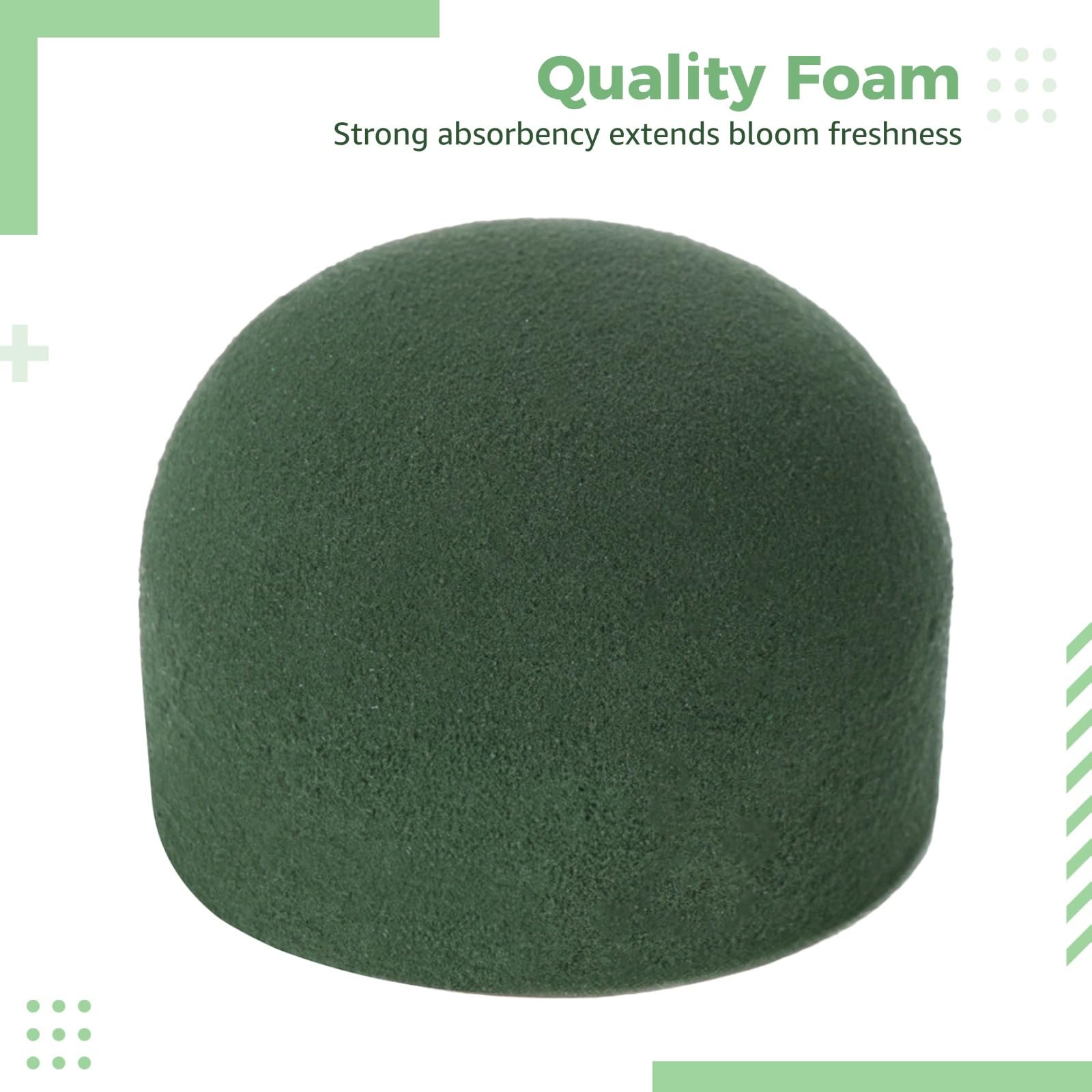 Juego de 24 bloques redondos de espuma floral, soporte de espuma floral con alambre de floristería, cinta verde, cinta, suministros esenciales para arreglos florales para manualidades