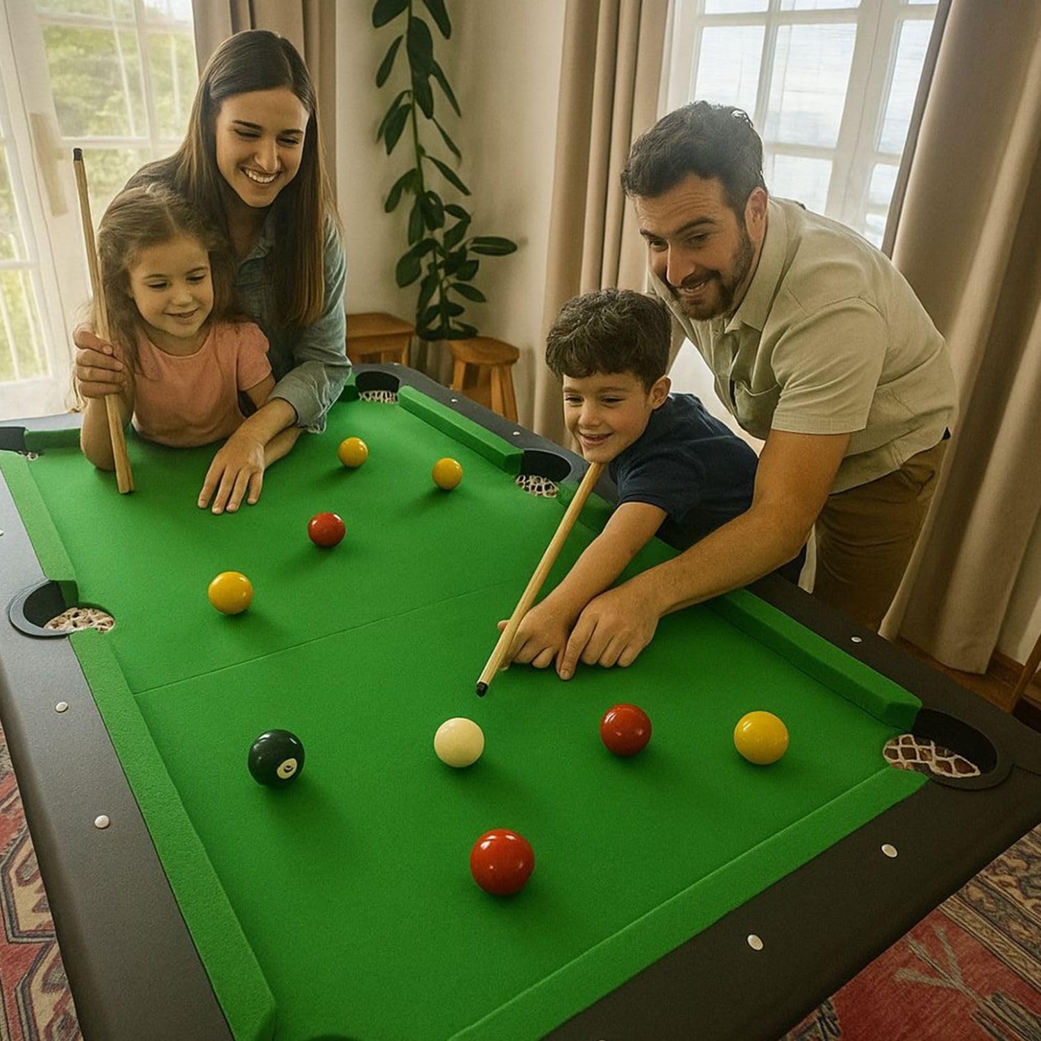 SOKKER Billard Américain avec Accessoires – Version Plateau Nomade Compacte, Transport & Installation Facile