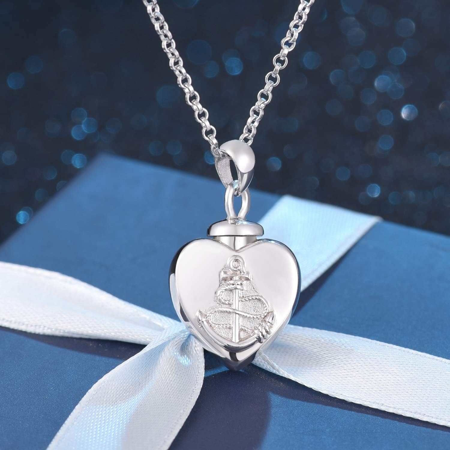 BEILIN 925 Sterling Silver Heart Cremation Jewelry Keepsake Urn Necklace for ashes : Forever in My Heart