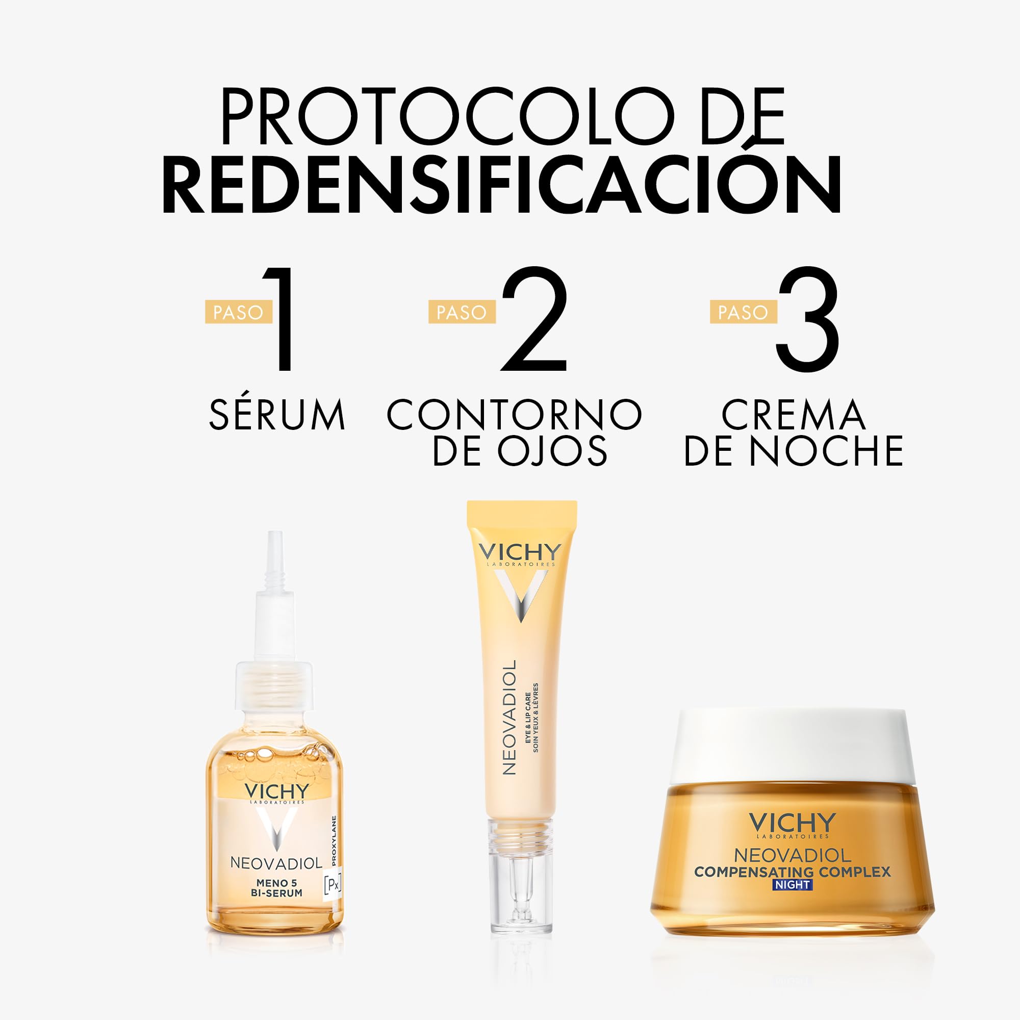 Vichy Crema de Noche para la Menopausia, Redensificante y Revitalizante, Enriquecida con Agua Volcánica de Vichy y Proxylane, Para Todo Tipo de Piel, Neovadiol, 50 ml