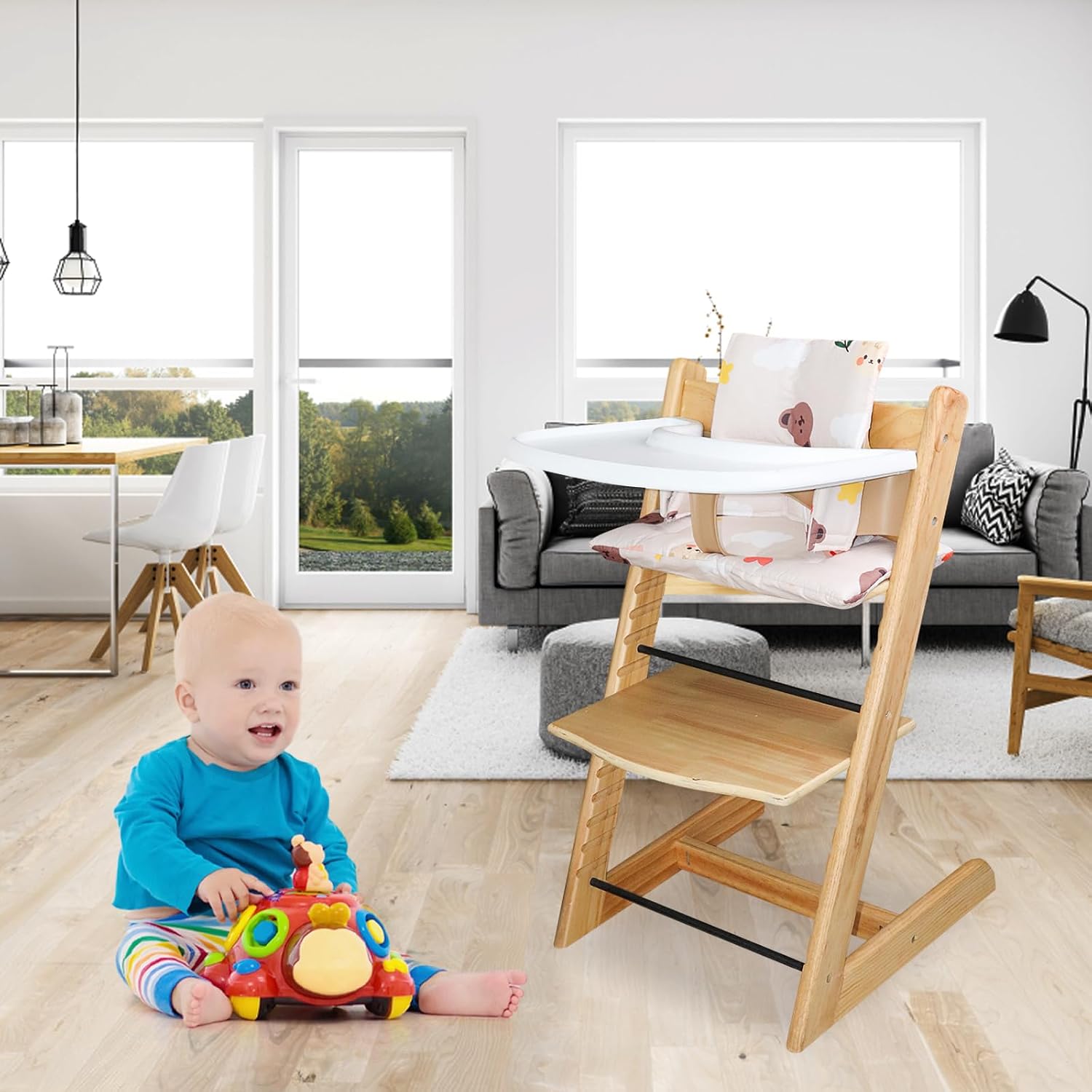 for Tripp Trapp High Chair Cushion, Soft and Comfortable for Tripp Trapp High Chair Cushion, for Tripp Trapp Cushion Set Makes It Safer and More Comfortable for Baby to Sit On (Cloud Bear)