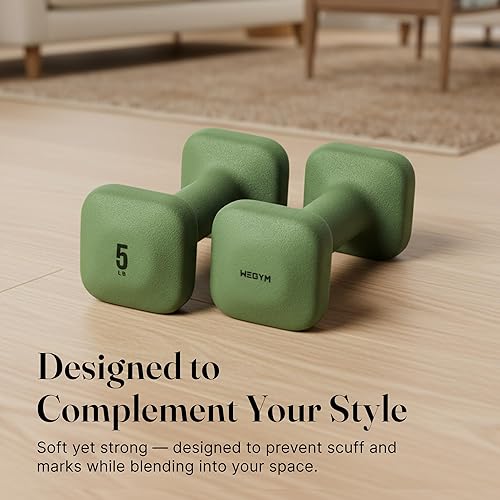 Miniatura 4 de WeGym SafeGrip Square Dumbbells with Anti Slip Handles, Aesthetic Free Weights for Home Workouts, Stable Design Prevents Rolling during Floor