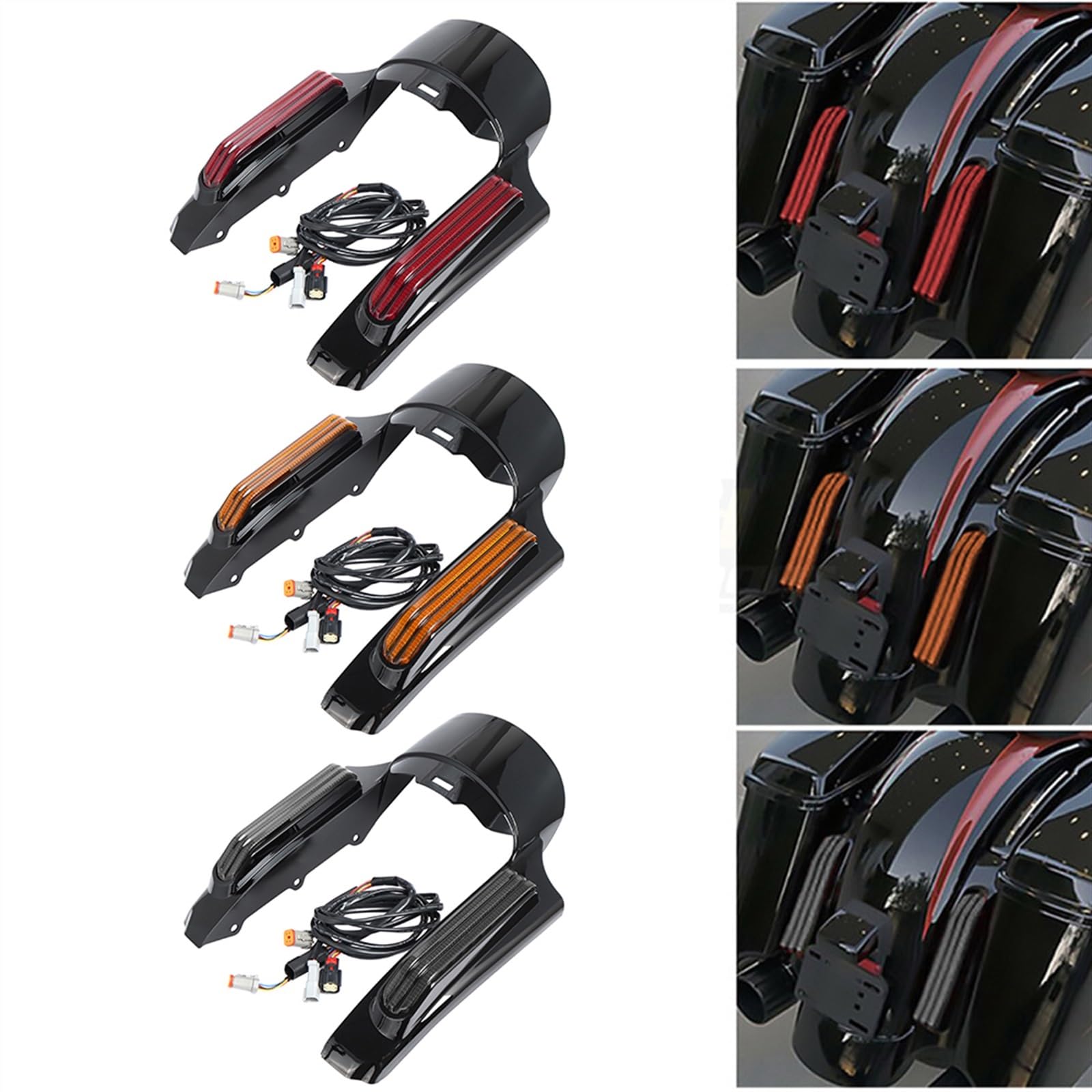 Garde-Boue Extension Arrière Moto Touring Electra Street Glide 2009-2023 - Panneau Remplissage Noir