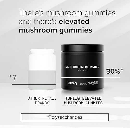 Miniatura 5 de Gomitas de hongos, extracto 10:1 de ultra alta potencia con melena de león, chaga y reishi, potente mezcla de 10 hongos, probada en laboratorio de