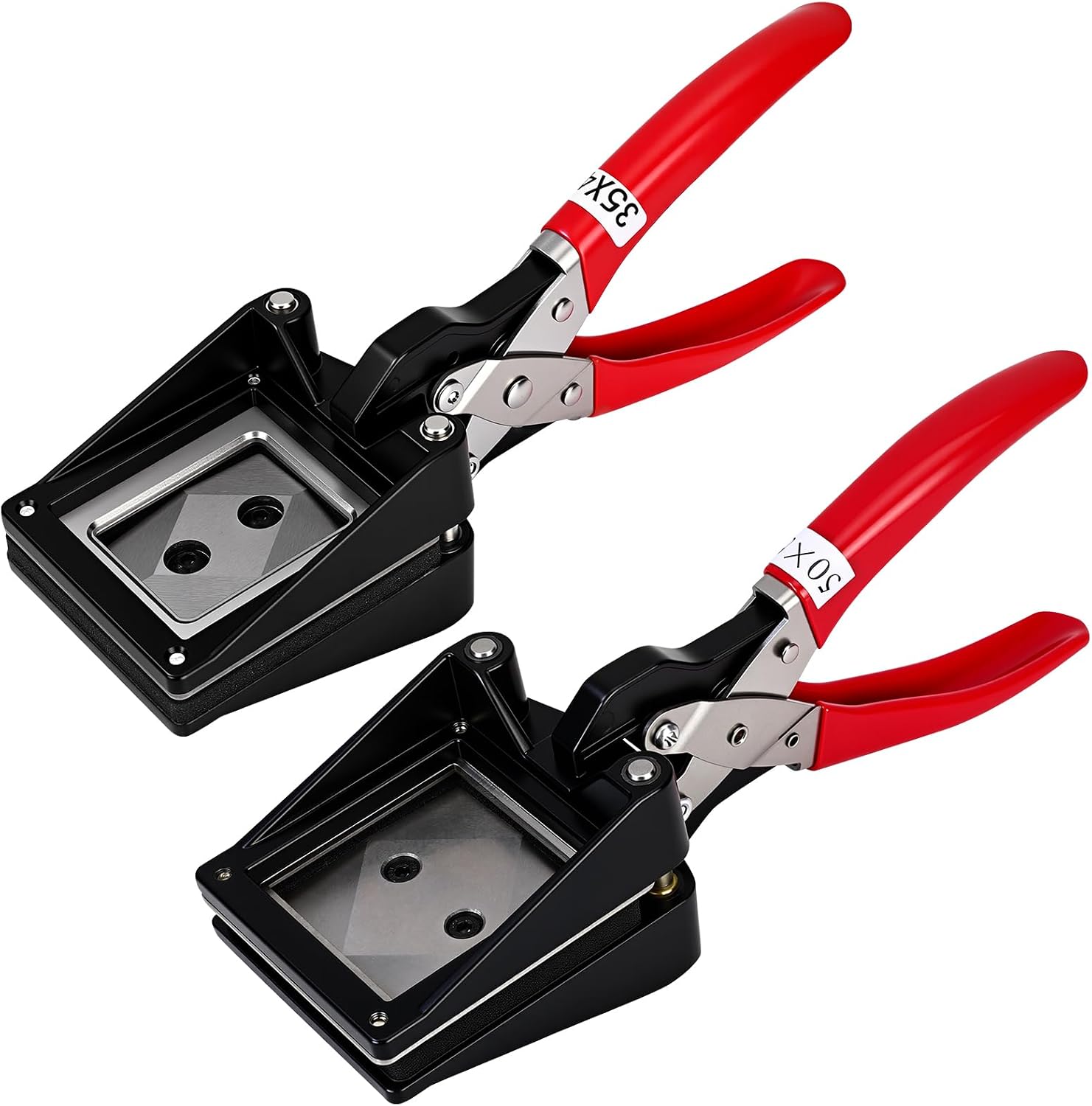 2 Pack Passport Photo Cutter 35 x 45 mm and 50 x 50 mm Handheld Picture Cutter Machine for Passports Licenses ID Cards Documents Keychains