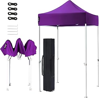 American Phoenix Canopy Tent 5x5 feet Party Tent [White Frame] Gazebo Canopy Commercial Fair Shelter Car Shelter Wedding Party Easy Pop Up (Purple)