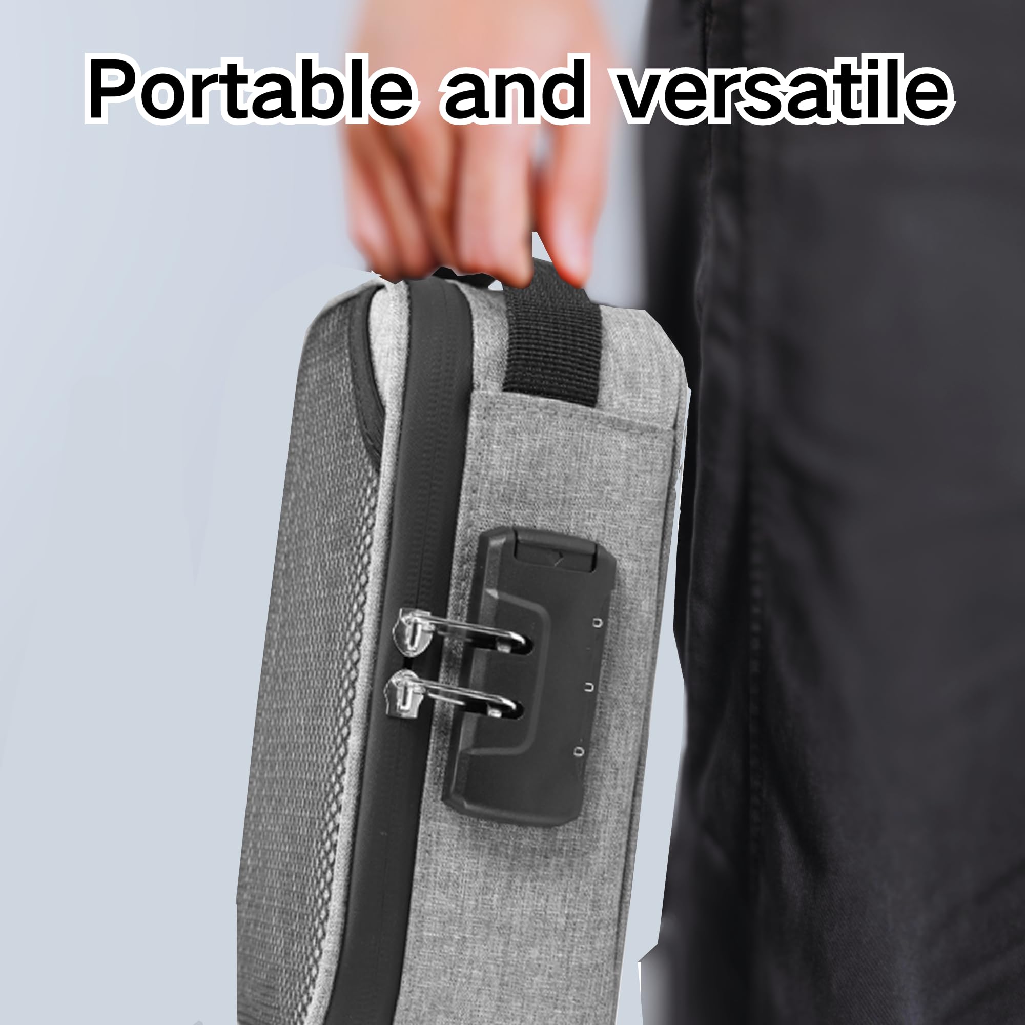 Bolsas a Prueba De Olore，Bolsa De Viaje Con Cerradura De Combinación y Forro De Carbono, Bolsas De Almacenamiento a Prueba De Olores, Bolsa De Carbón Activado, 21 x 11 cm(Gris)