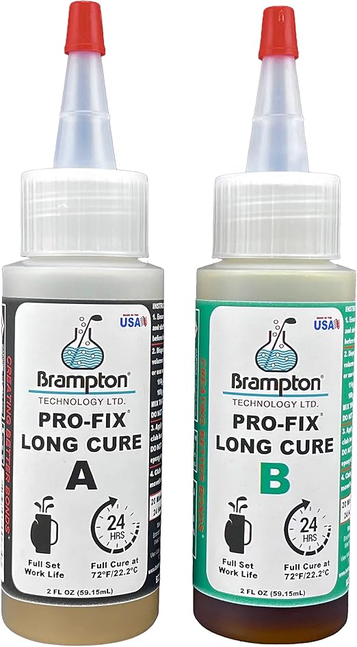 Brampton PRO-FIX Long Cure Golf Epoxy - Full Set Work Life - Extra Strength - Engineered for Industry - For All Shafts, Heads, Drivers, Putters, and Irons
