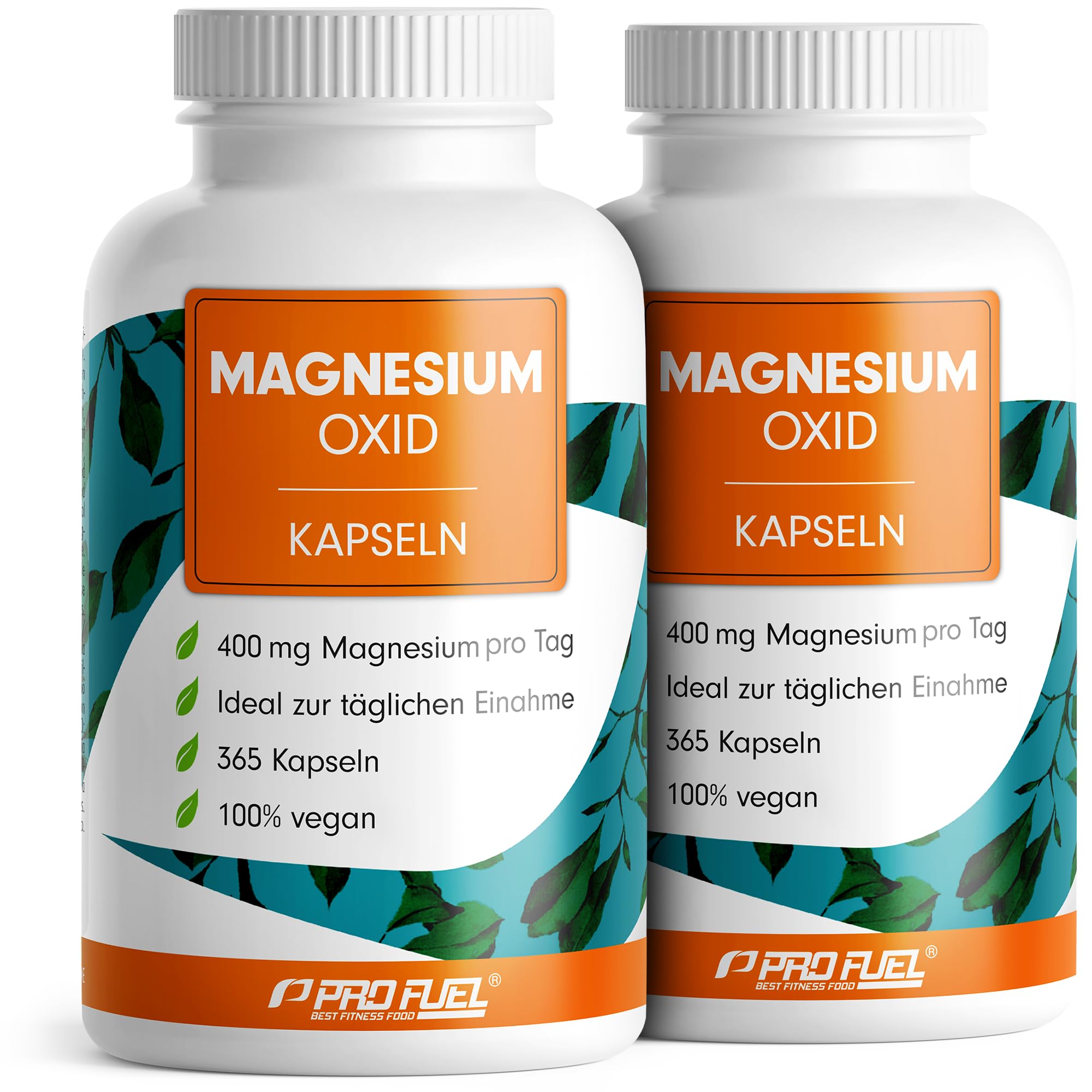 Magnesium Kapseln 730x - 668mg Magnesiumoxid, davon 400mg Magnesium pro Kapsel - sehr hoher Magnesiumgehalt (60%) - Laborgeprüft mit Zertifikat - 100% vegan - 2x365 Magnesiumkapseln