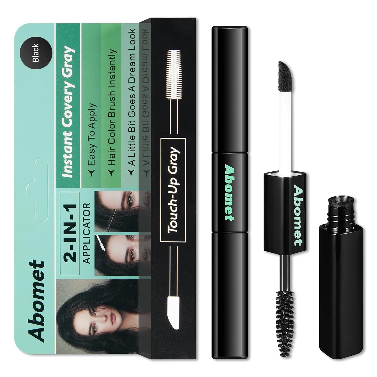 Quick Cover Root Touch Up Stick, 2-in-1 Mascara Brush& Pen Cover Gray Hair Concealer Rescue Brush, Hair Fibers for Thinning hair, Eyebrow and Beard, Convenient to Carry (Black, 7 ML) Quick Cover Root Touch Up Stick, 2-in-1 Mascara Brush& Pen Cover Gray Hair Concealer Rescue Brush, Hair Fibers for Thinning hair, Eyebrow and Beard, Convenient to Carry (Black, 7 ML)