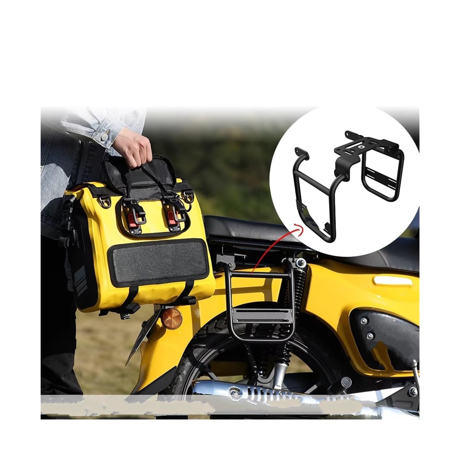 Borsa Posteriore Moto Borsa Sella Per Moto Laterale Per 15 Litri Impermeabile Sgancio Rapido Confezione Singola(Yellow-15L)