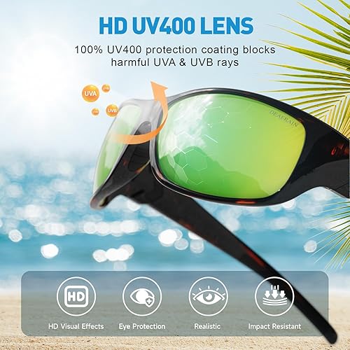 Miniatura 2 de DEAFRAIN - Lentes de sol deportivos polarizados para hombres y mujeres, con protección UV adecuados para conducción, pesca, ciclismo, correr