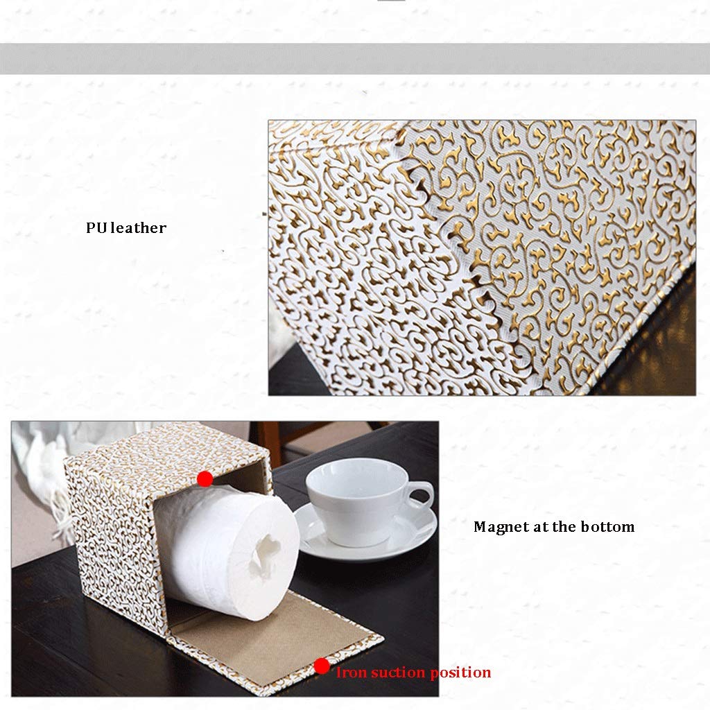 Pudełko na chusteczki, Proste pudełko na chusteczki, do salonu i sypialni, papier toaletowy(Black Gold)