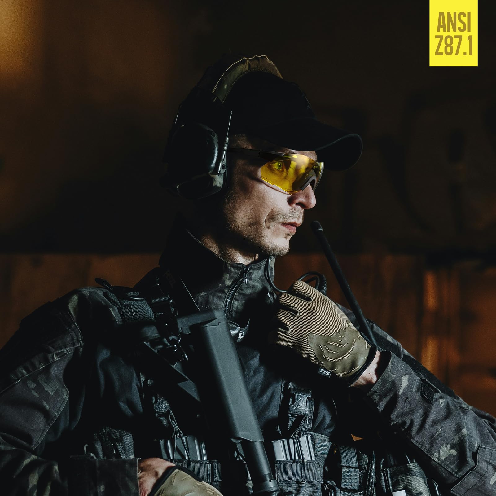 xaegistac Schutzbrille, Anti-Beschlag-Schießbrille, breites Sichtfeld, weiches Nasenpolster für Schießen, Jagd, Airsoft im Freien