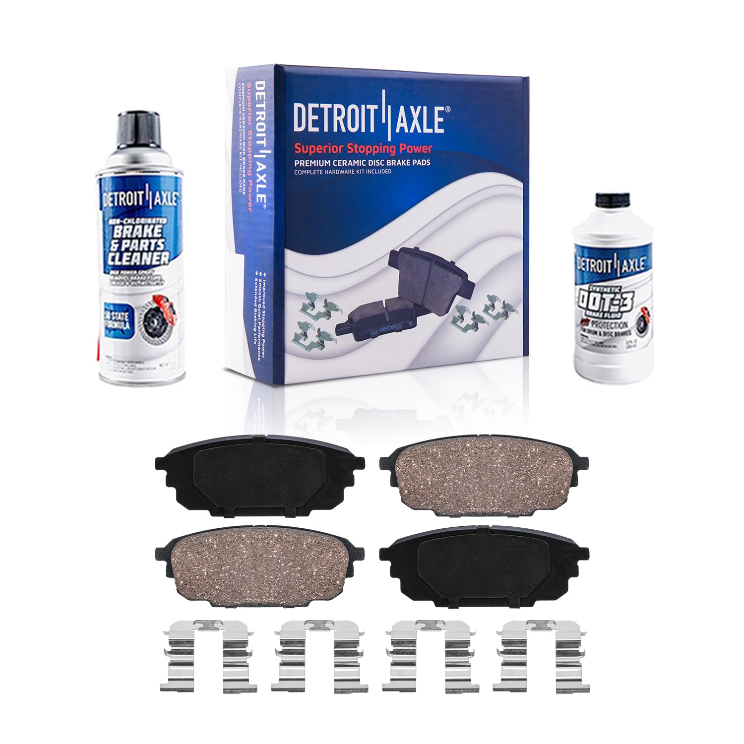 Detroit Axle - Rear Ceramic Brake Pads Replacement for 2001-2003